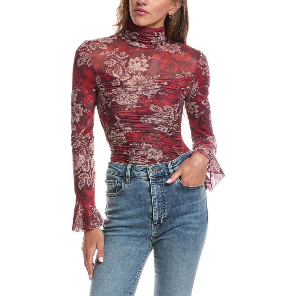 Cinq À Sept Womens  Gilded Paisley Lucy Top, Purple
